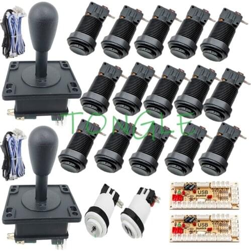 Arcade Happ Joystick Button DIY Kit for PC Zero Delay USB Encoder 8 Way Stick Push Buttons Arcade Game Control Board Replace Kit
