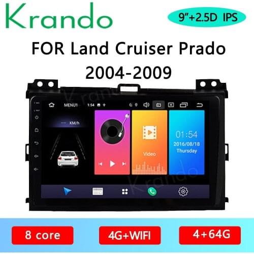 Krando Android 10.0 9" IPS Full Touch Car Multimedia Radio for Toyota Land Cruiser Prado 120 2004-2009 DSP WIFI Navi Carplay