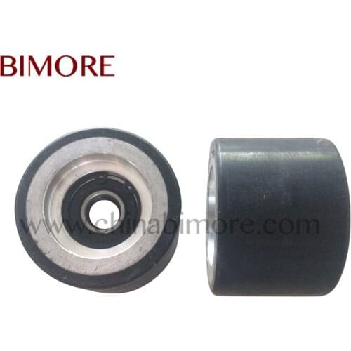BIMORE Aluminum core Escalator Handrail Support Chain Roller OD70mm Thickness 50mm Bearing 6202-2RS
