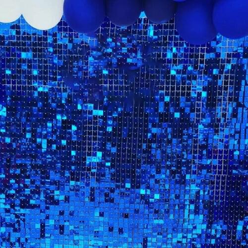 Fast Delivery Shimmer Sequin Wall Backdrop Birthday Decoration Balloon Blue Party Supplies Theme Set Kid Unicorn Happy Banner 3D