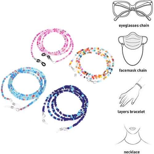 1pcs Beaded Chain Eye Glasses Sunglasses Spectacles Imitation Pearls Vintage Chain Holder Cord Lanyard Necklace For Reading