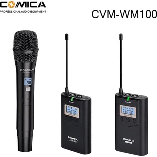 COMICA CVM-WM100 48 Channels UHF Omni-directional Wireless Lavalier Microphone for Canon Nikon Sony Panasoni