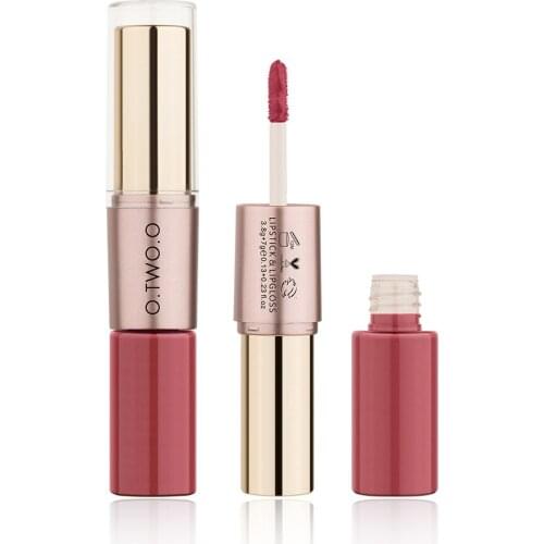 12 Colors Double-ended Matte Lip Gloss Lipstick 2 in 1 Waterproof Long Lasting Sexy Red Lip Fashion Makeup For Women
