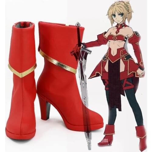 New Fate Grand Order Mordred Cosplay Game boots Fahion Shoes Custom-made