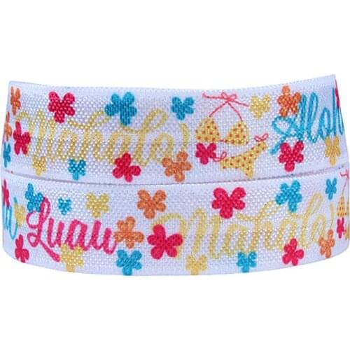 FLRA Elastic(100yards/lot) FLORA ribbons Wholesale bikini fold over elastic for summer hair ties