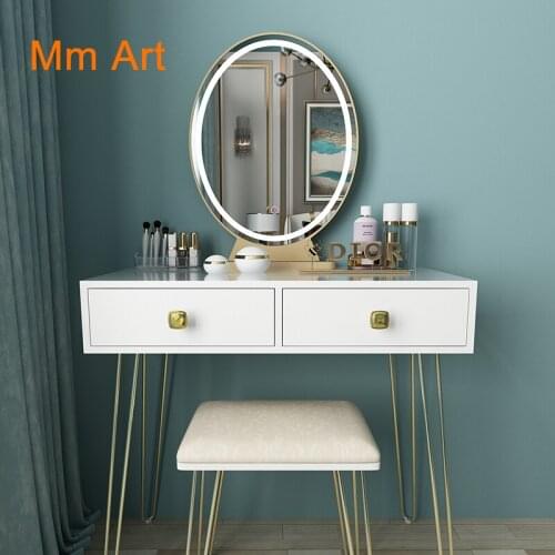 KingYee Make-up dressing table 3 colors LED mirror make-up furniture bedroom furniture board furniture make-up stool modern styl