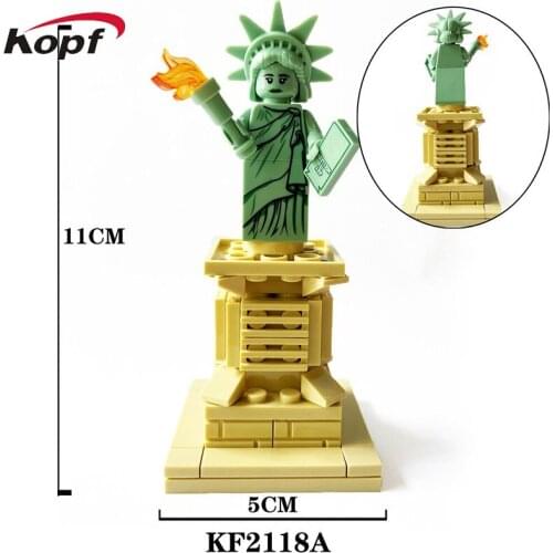Mini Building blocks puzzle educational street view statue of liberty small particles assembled children boy building block toy