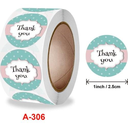 500pcs Kawaii Thank You Stickers Round Cartoon Adhesive seal Labels for Greeting Cards Gift Decoration Stationery