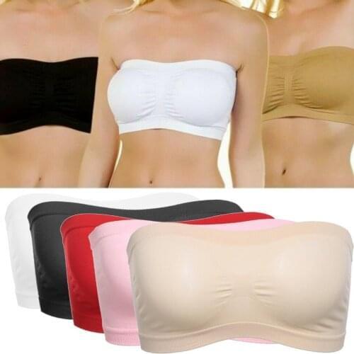 New One Piece Seamless Tube Tops Women Invisible Bra Intimates Strapless Bustier Bandeau Breathable Wrapped Chest Underwear