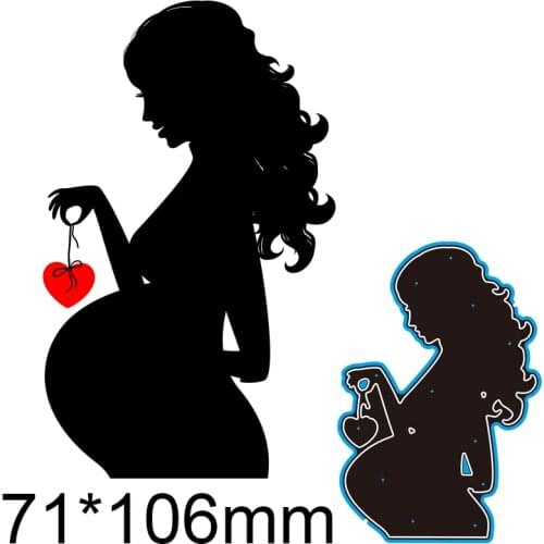 New Metal Cutting Dies Scrapbooking Pregnant Woman DIY Album Paper Craft Embossing Stencil Decoration 71*106mm