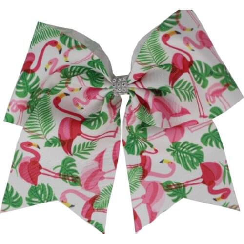 NEW Bowknot Elastic Band Flaming Hair Bows 7Inch Cheer Bows Hair Accessories Grosgrain Ribbon Headwear OEM