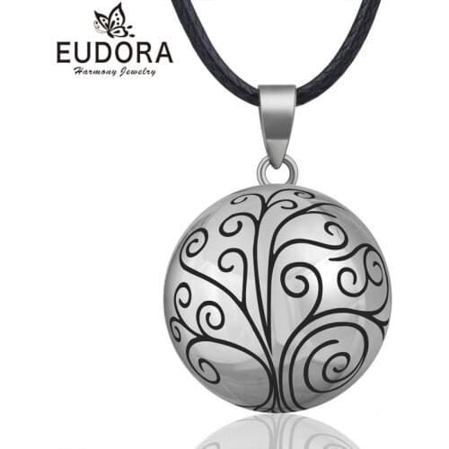 EUDORA Harmony Ball Pendant Necklace Tree Chime Bola for Women Fashion Jewelry Gift Mexican Pregnancy Ball 45''Chain B316