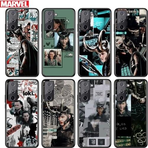 Marvel Avengers Loki For Samsung Galaxy S21 S20 FE S10e S10 S9 S8 S7 S6 Ultra Plus Lite 5G Edge Black Soft Phone Case