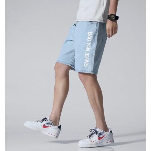 Mens Summer Sport Jeans Shorts Man Cotton Sweat Denim Short Pans 5XL Mens Joggers Short jeans Sweatpants Clothes Male