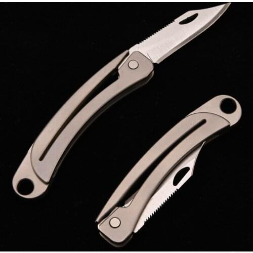 Titanium Alloy Folding Knife Mini Portable Keychain EDC Disassembly Express Knife Sharp Portable Folding Self-defense Knife