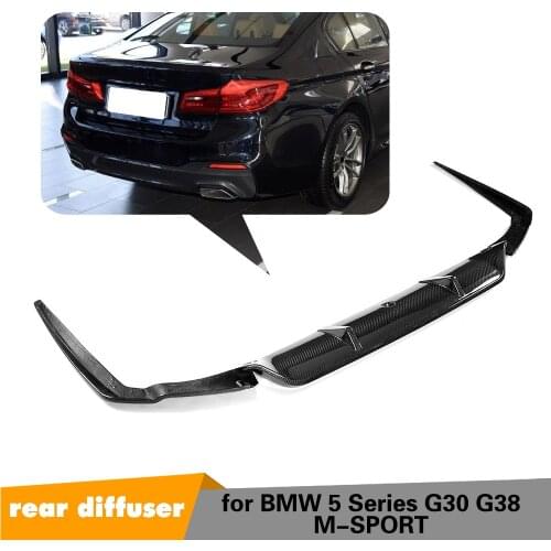 5 Series Carbon Fiber Rear Bumper Lip Spoiler Diffuser for BMW G30 M Sport Sedan 4 Door 2017 2018 2019 540i Non Standard