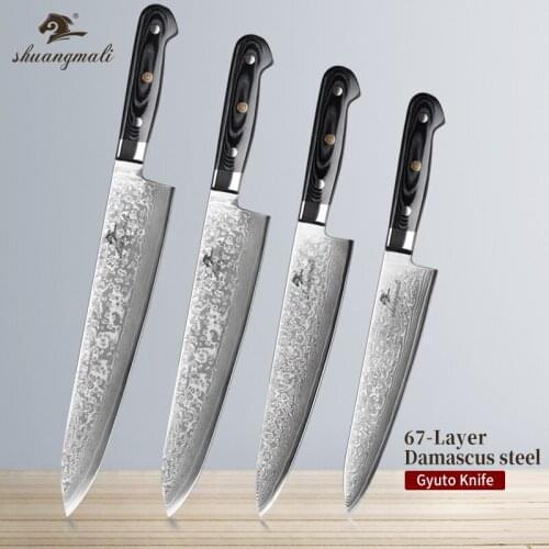 Utility Chef Gyuto Knives 67 Layer Damascus Steel Kitchen Cleaver Knives Cooking Vegetable Japanese Slicing Gyuto Chef Knife