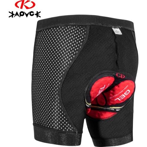 Kapvoe Cycling Underwear Cycling Shorts Shockproof MTB Shorts Breathable Bike Underpants Mesh Mens 5D Gel Pad Cycling Underpant