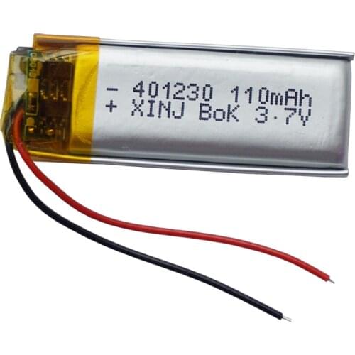 XINJ 3.7V 110 mAh Li Lithium Polymer Battery Lipo 401230 For Headphones Bluetooth Recording Pen Earphone Speaker Smart Watch