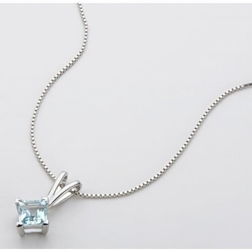 100% 925 Sterling Silver Sparkling 6*6mm Natural Topaz stone Pendant Neckalce For Women Party Fine Jewelry Ladies Wholesale