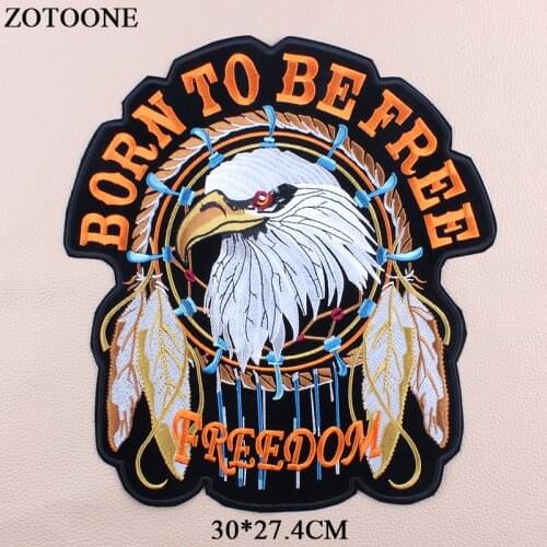 ZOTOONE Embroidered Punk Rock Patches Military Clothing Stickers Badges Iron On Large Eagle Letter Patches For Clothes Jeans
