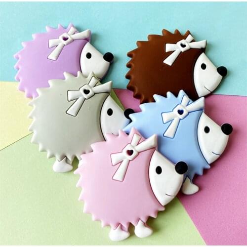 1pcs/lot Silicone Hedgehog teether Cartoon Animal Baby DIY Teething Care Accessories Beads BPA Free Baby Teether Toys