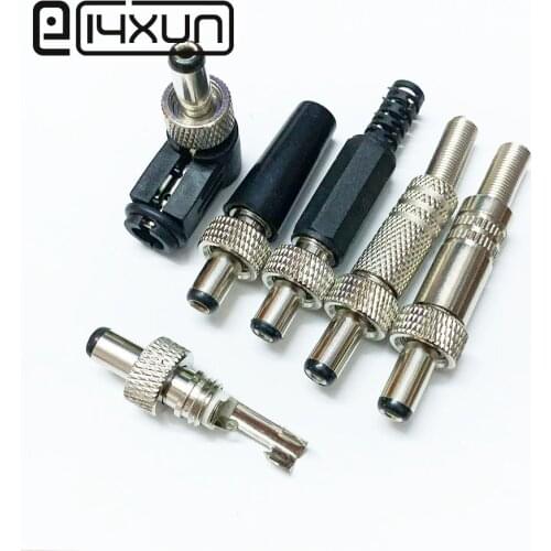 1pcs Lockable 5.5*2.1mm / 5.5*2.5mm DC Power Plug with Lock Right Angle Male Panel Mount Connector for DIY Repairs