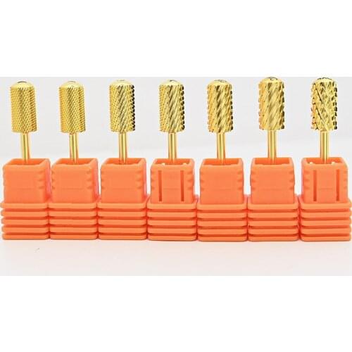 1pc Gold/Silver Nail Drill Bit 5 in 1 Tungsten Carbide Tapered Bits Drill Milling Cutter Cuticle for Acylic Nail Art Tools Ta#68