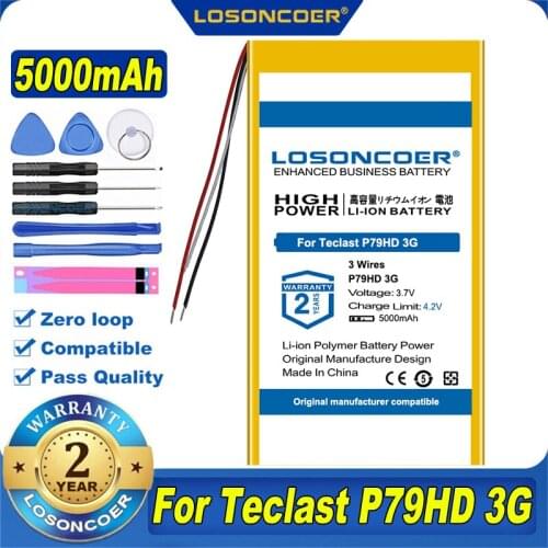 100% Original LOSONCOER NEW 5000mAh 3355133 3.7V Tablet Battery For Teclast P79HD P79HD 3G Batteries