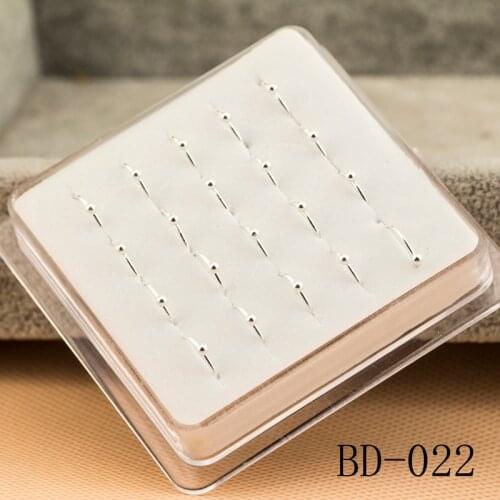 20pcs Box Fashion Body Jewelry Ball Shape Nose Ring Silver Color for Women Girl Set Piercing Accessories Bijoux Nose Ring