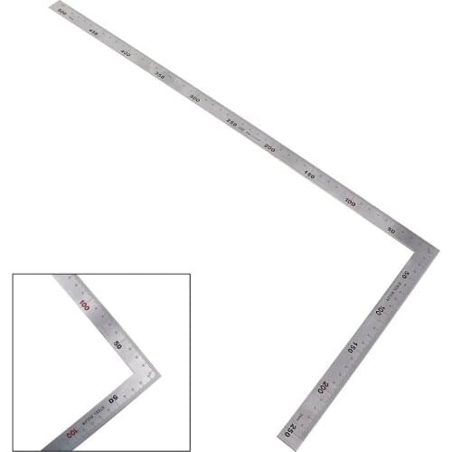 250 x 500mm Thicker 1.2mm Stainless Steel 90 Degree Right Angle Ruler for Woodworking / Office