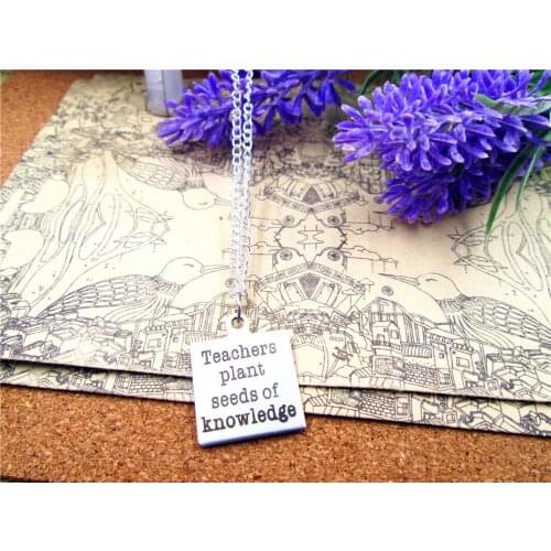 3pcs/lot Fashion stainless steel necklace "teacher plant seeds of knowledge" Pendant necklace Gift more style for choosing