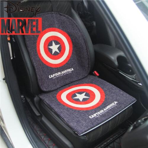 Disney Marvel Cartoon Car Seat Supplies Monolithic Cotton Linen Seat Cushion Summer Cooling Pad Four Seasons Universal