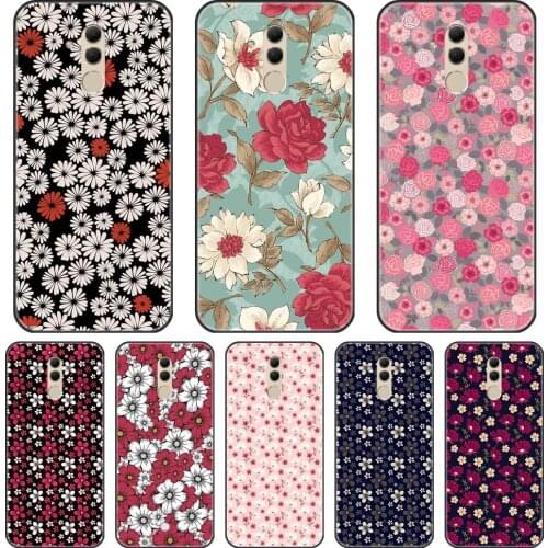 Case For Huawei Mate 20 10 9 Lite Rose Flower Aesthetic Floral Retro Black Cover For Huawei Mate 7 8 9 10 Pro Phone Cases