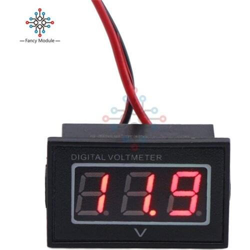 DC 2.5-30V LED Waterproof Digital Voltmeter Voltage Meter for Electric Vehicle Red