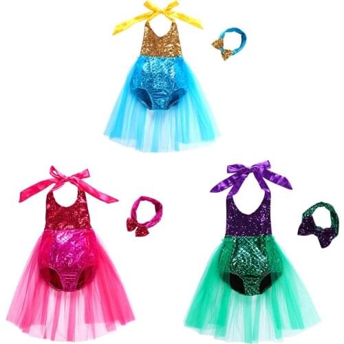 Little Mermaid Princess Kids Swim Wear For Girls Unicorn Swimsuit Mesh Sequin Mermaid Swim Wear Baby Girl Swimsuit Beachwear 6Y