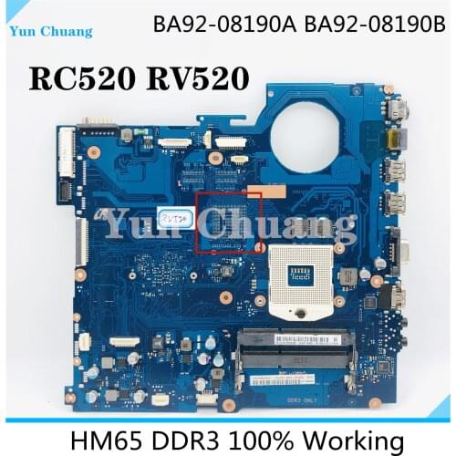 For Samsung RC520 RV520 NP-RC520 NP-RV520 Laptop Motherboard HM65 DDR3 GMA HD BA92-08190A BA92-08190B 100% fully tested