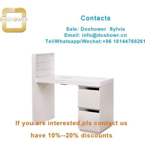 Doshower DS-W1935 european style white cheap nail table with dust collector nail table for nail manicure table beauty salon