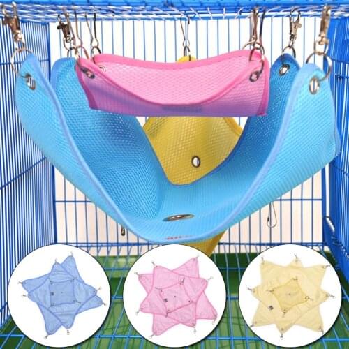 Rodent Hammock Square Shape Summer Breathable Mesh Bed Chinchilla Hammock For Rat Hamster Ferret Small Animals Swing Toy