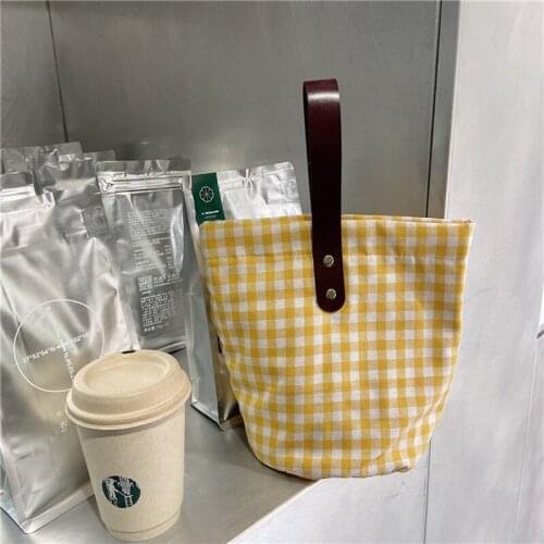 Canvas Tote Bag Eco Shopping Girls Daily Use Handbag Large Capacity 3Colors Plaid for Women Female Shopper Bags 2020 Fashion