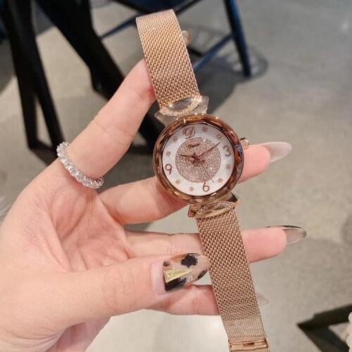 Classic Women Rose Gold Watches Anti-fading Milanese Watch High Quality Japan Quartz Bracelet Wrist watch Crystals Analog Montre