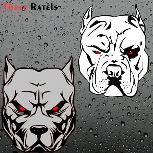 Three Ratels F38 cool angry pitbull decal waterproof for car Laptop Guitar Toy scooter notebook Stickers