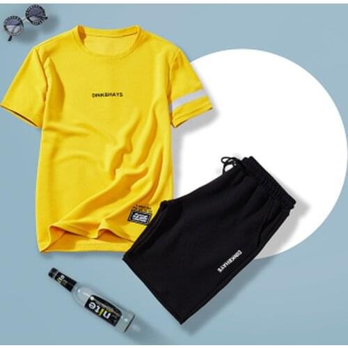 Mens Set Sportswear Kit Short Sleeve Sports Sport Shirt Men Running 2pcs Suit for Soccer Gym Fitness Men T-shirts+shorts Sets