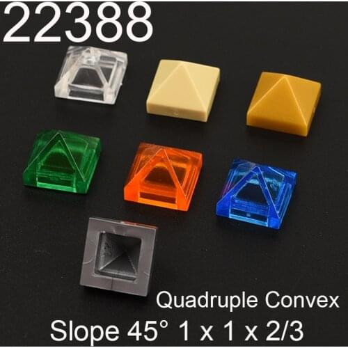 10PCS 22388 Slope 45° 1 x 1 x 2/3 Quadruple Convex high-tech Building block accessories parts MOC DIY Education Build Toys Brick