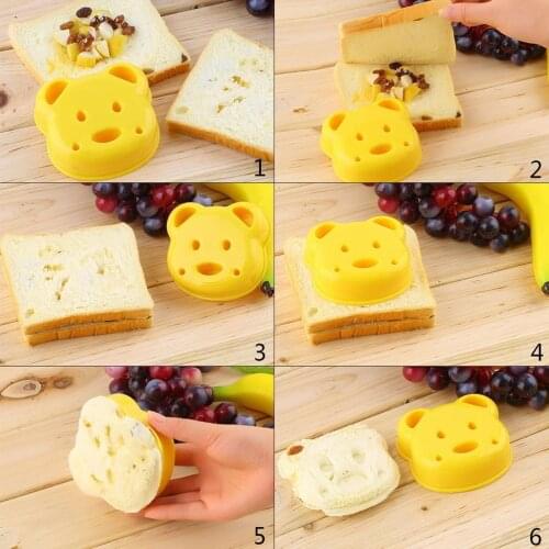 Cute Animal Bear Shape Sandwich Cake Mold Cutter Bear Shape Cake Bread Toast Maker Plastic Mold