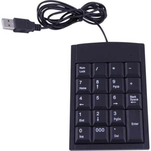 Mini USB Keyboard USB Wired Numeric Keyboard Keypad Adapter 19 Keys for Laptop PC Windows 2000 XP Vista 7 or Millennium Edition