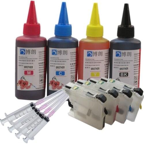 Refillable Ink kit for brother LC123 LC127 LC125 ink cartridge for Brother DCP-J4110DW J132W J152W J552DW J752DW MFC-J4510DW