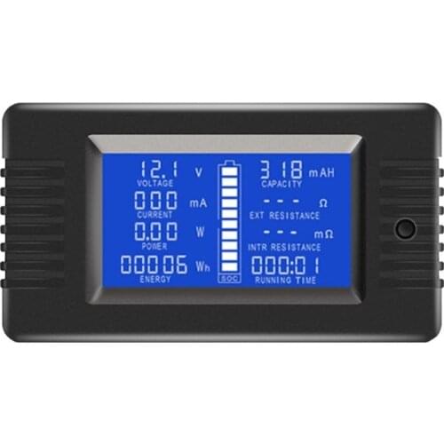 DC Multimeter 0-200V 0-10A Battery Tester Voltmeter Ammeter Power Voltage Current Impedance Capacity Energy Time Meter Monitor