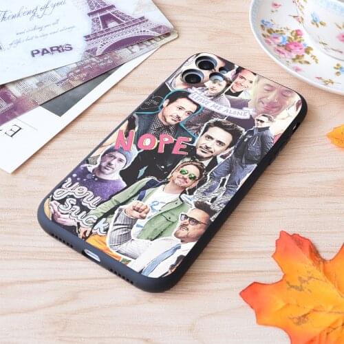 For iPhone Robert Downey Jr. Fangirl Edit Tumblr Collage Print Soft Matt Apple iPhone Case