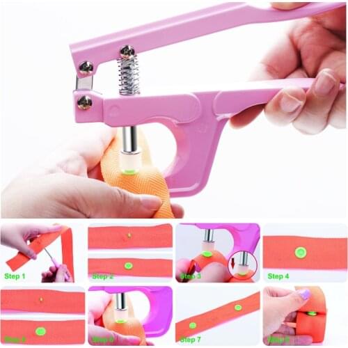 U Shape Fastener Snap Pliers KAM Button + 150 set T5 Plastic Resin Snap Button Press Stud Cloth Button Press Machine Sewing Tool